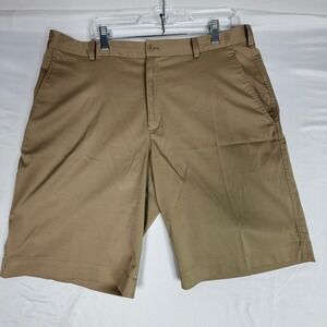 Nike Golf Dri-FIT Shorts Mens 36 Khaki Tan Flat Front Performance Golfing 1501